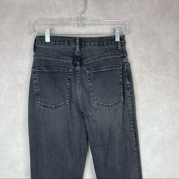 Everlane High Rise Ankle Stretch Slim Straight Jeans Washed Out Black Size 26 - Picture 6 of 8